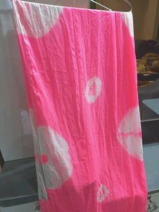 Pink Colour With White Combination Dupatta