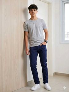Men's Slim Fit Navy Blue Jeans