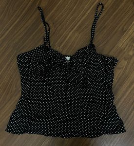 H&M Black & White Polka Dot Cami Top