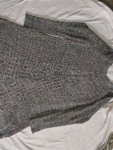 Cozy Grey Knit Sweater Dress