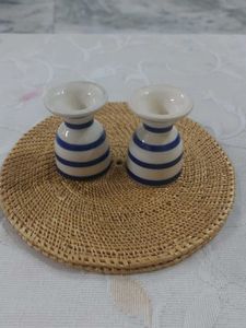 Beautiful Set of 2 Striped Egg Cups