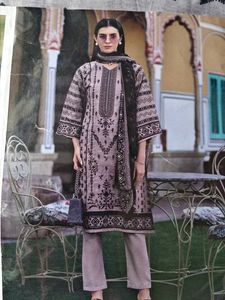 Embroidery work cotton dress material