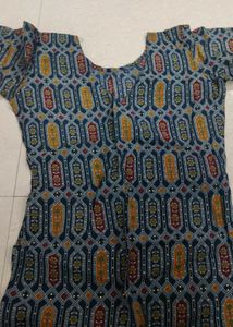 Designer Teal Geometric Print Blouse