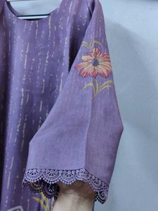 Purple Floral Kurta Set
