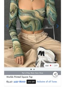 Marble Printed Square Neck Top