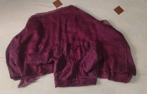 Elegant Purple Sequined Saree