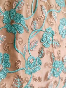 Gold &amp; Teal Embroidered gharara kurta set