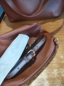 Chic Brown Faux Leather Tote Bag