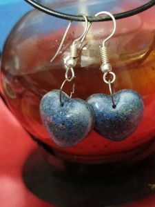 Sparkling Lapis Lazuli Heart Earrings