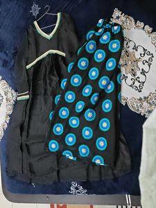 Elegant Black Aliya Cut Kurti