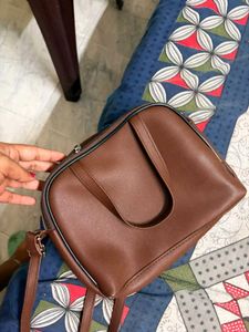 Stylish Brown Faux Leather Handbag
