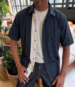 Unique Two-Tone Short Sleeve Shirt