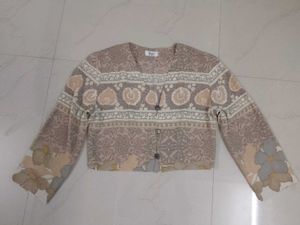 Vintage Floral Print Button-Up Cardigan