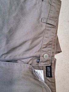 Grey Cotton Trousers For Men 34"