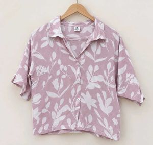 Floral Print Cropped Shirt