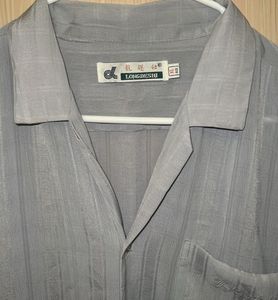 Korean Grey Striped Shirt