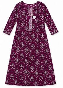Elegant Plum Printed Maxi Dress