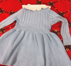 Cute Baby Blue Knit Dress