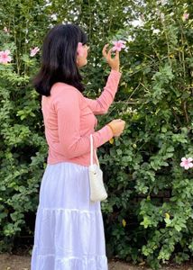 Cute Pink Tie-Front Cardigan
