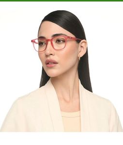 New Stylish Pink Eyeglasses with Case