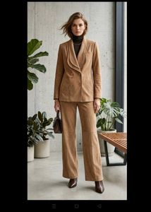 Suede Blazer Jacket Set