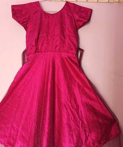 A Pink Color Netted Frock..