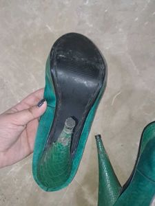 Vintage Italian H&amp;M Satin Platform Heels