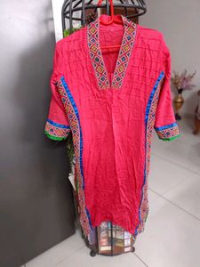 Embroidered Pink Kurta