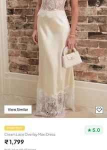 Cream Lace Overlay Maxi Dress
