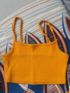 Ribbed Spaghetti Strap Crop Top