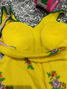 Yellow Floral Halter Neck kurti