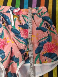 Pink Floral Print Shorts