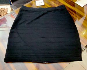 Chic Black Bandage Skirt with Bead Detail