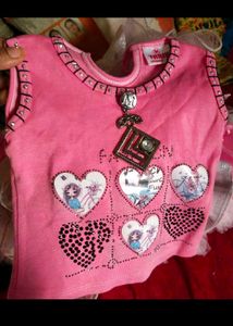 Beautiful Short Frock And Pink Top