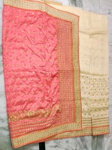 Beautiful Pink &amp; Cream Saree