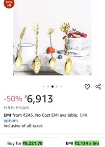Set of 4 Ornate Gold Spoons