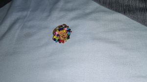 Gold Ring With Colourful Beads