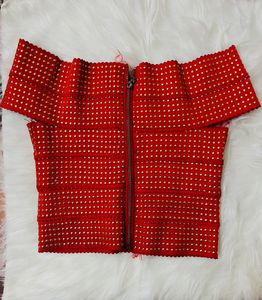 Hot Red Off Shoulder Top