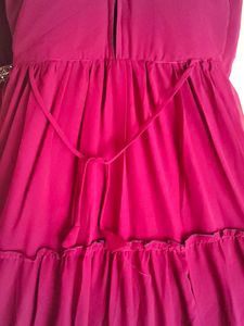 Elegant Burgundy Tiered Gown