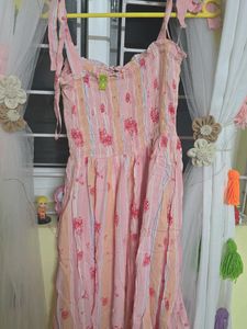 Pink Floral Striped Sundress