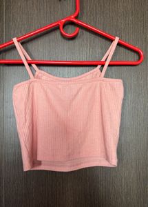 Ribbed Spaghetti Strap Crop Top