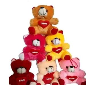 Cute Teddy Bears with "Love" Heart pack of 6