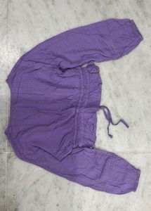 Purple Smocked Waist Blouse