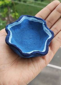 2 Handmade Heart &amp; Crown Chakras Earthen Diyas