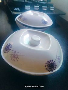 Set of 2 White Serving Bowls