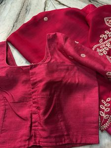 Elegant pink pita work Saree