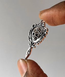 Gothic Skull Mirror Charm Pendant