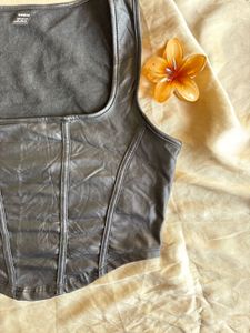 Shein Faux Leather Corset Top