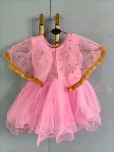 Girls Pink Embellished Party Dress
