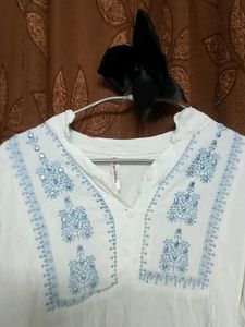 Embroidered White Kurta , jaipur